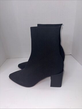 Aldo Black Stretch-Knit Pointed Sock Booties Size 8.5